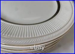 Vintage Shenango China Dinner Plates Cream Black Gold Grecian Greek Key USA