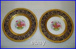 Vintage Spode Copeland's China Dinner Plates Blue Gold Peonies Marshall Field