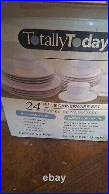 Vintage Totally Today Royal Gold 24 Piece Set New Open Box Cups & Saucers Plates