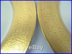 Vintage Used Fine Concorde China Gold Rimmed USA Porcelain Dinner Plates Dishes
