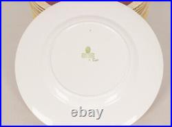 Vintage Wedgwood WHITEHALL POWDER RUBY 11 Dinner Plates Gold Leaf Edge Set 14