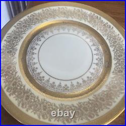 Vintage antique gold Gilt Pickard opulent bohemia dinner plates Plate four