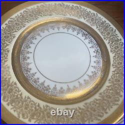 Vintage antique gold Gilt Pickard opulent bohemia dinner plates Plate four