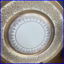 Vintage antique gold Gilt Pickard opulent bohemia dinner plates Plate four