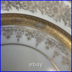 Vintage antique gold Gilt Pickard opulent bohemia dinner plates Plate four