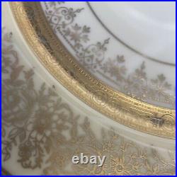 Vintage antique gold Gilt Pickard opulent bohemia dinner plates Plate four