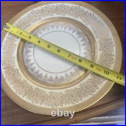 Vintage antique gold Gilt Pickard opulent bohemia dinner plates Plate four