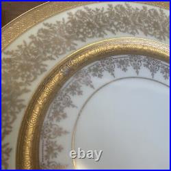 Vintage antique gold Gilt Pickard opulent bohemia dinner plates Plate four