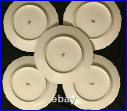 Vintage1930's Bohemian Czech Numbered Floral & Gold 101/2 5pcs Dinner Plates