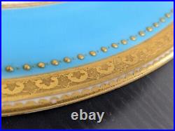 Vtg Antique Brownfield's TIFFANY & Co Blue Gold Cabinet Plates Rare (Set of 2)