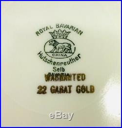 Vtg Hutschenreuther Selb Royal Bavarian 22K Gold Band Plates 10 3/4 Set Of 7