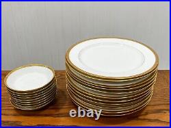 WM GUERIN & CO LIMOGES FRANCE SET 20 LOT DINNER PLATES DESSERT GOLD EARLY 1900's