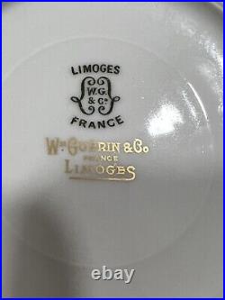 WM GUERIN & CO LIMOGES FRANCE SET 20 LOT DINNER PLATES DESSERT GOLD EARLY 1900's