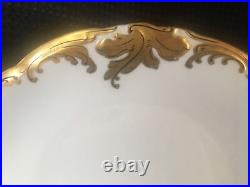 Wawel 6 Dinner Plates Walbrzych Poland Heavy Gold Encrusted Scrolls WAV19