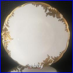 Wawel 6 Dinner Plates Walbrzych Poland Heavy Gold Encrusted Scrolls WAV19