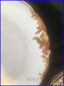 Wawel 6 Dinner Plates Walbrzych Poland Heavy Gold Encrusted Scrolls WAV19