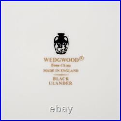 Wedgwood Colonnade Black Ulander White Gold Dinner Plates 10.75dia 6pcs A