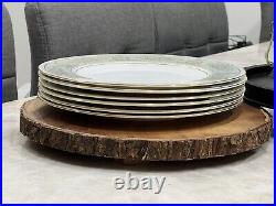 Wedgwood Columbia Sage Green Rim Gold floral Dinner Plate set of 6 (2)