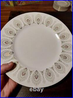 Wedgwood Dinner Plates With Gold Rim 10 3/4 Inches! Medina SET OF 6