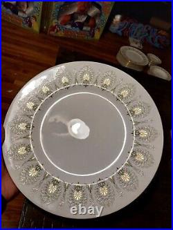 Wedgwood Dinner Plates With Gold Rim 10 3/4 Inches! Medina SET OF 6