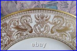 Wedgwood England Florentine Gold Porcelain Set Of 8 Dinner Plate