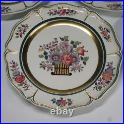 Wedgwood Etruria 1922 Floral with Gold Accents 6 Dinner Plates 10 inches