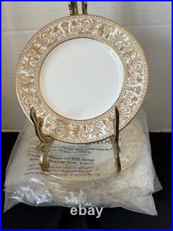 Wedgwood Fine Bone China Florentine Gold (w4219) Dinner Plates W Dragons Set 10