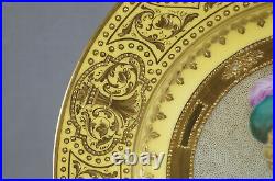 Wehsener Dresden Hand Painted Yellow Raised Gold Blonde Lady Portrait Plate