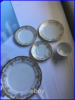 Weimar Katharina Dinner Set individual pieces White With Gold Plating