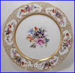 William Guerin Limoges Gold Floral Swags Dinner Plates Set of 8