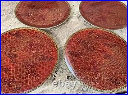 Williams Sonoma Lunar New Year Dinner Plates Dragon Set of 4 Red & Gold NWT Williams Sonoma Lunar New Year Dinner Plates Dragon Set of 4 Red & Gold NWT