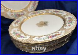 Wm. Guerin &Co. Limoges France 6 Dinner Plates Gold Gilding Trim Rare ca1891-1932