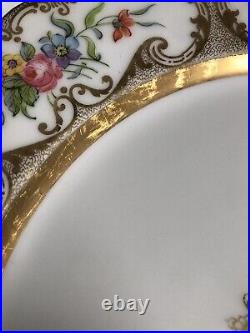 Wm. Guerin &Co. Limoges France 6 Dinner Plates Gold Gilding Trim Rare ca1891-1932