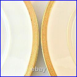Wm Guerin & Co Limoges France Set 6 Dinner Plates 9.75d White Gold 1891-1932