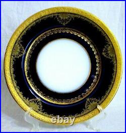 Wm Guerin & Co Limoges GUE305 Gold Encrusted, Cobalt Band with Gold Dinner Plate